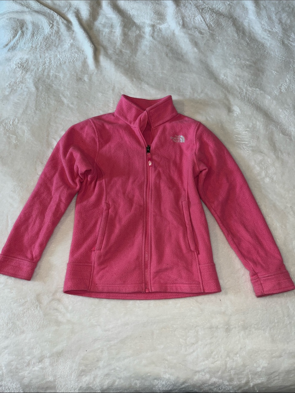 The North Face Girls' Hot Pink Full-Zip Fleece Jacket (Size 10/12)
